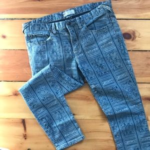 Free People patterned skinny jeans